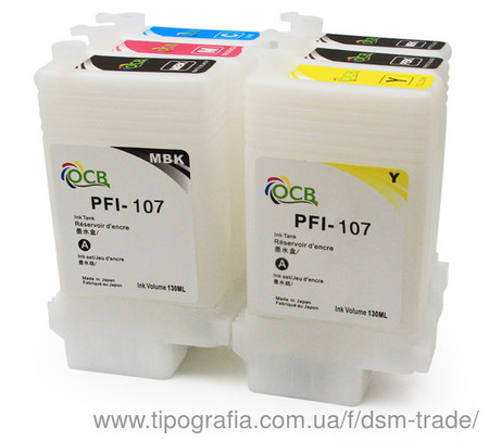 Перезаправляемые картриджи (ПЗК/ДЗК) для Canon iPF670/iPF770 с чипами