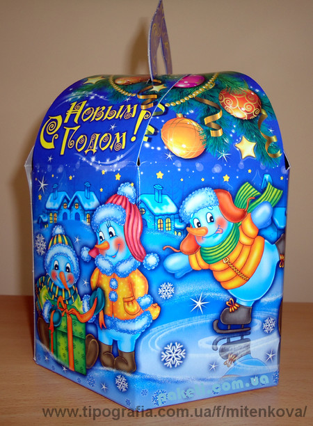 Новогодняя упаковка "Веселые снеговики" 1000г.