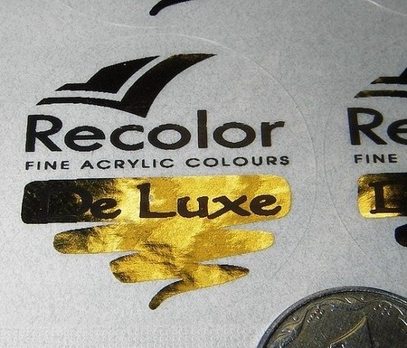 Печать золотом на оракале.